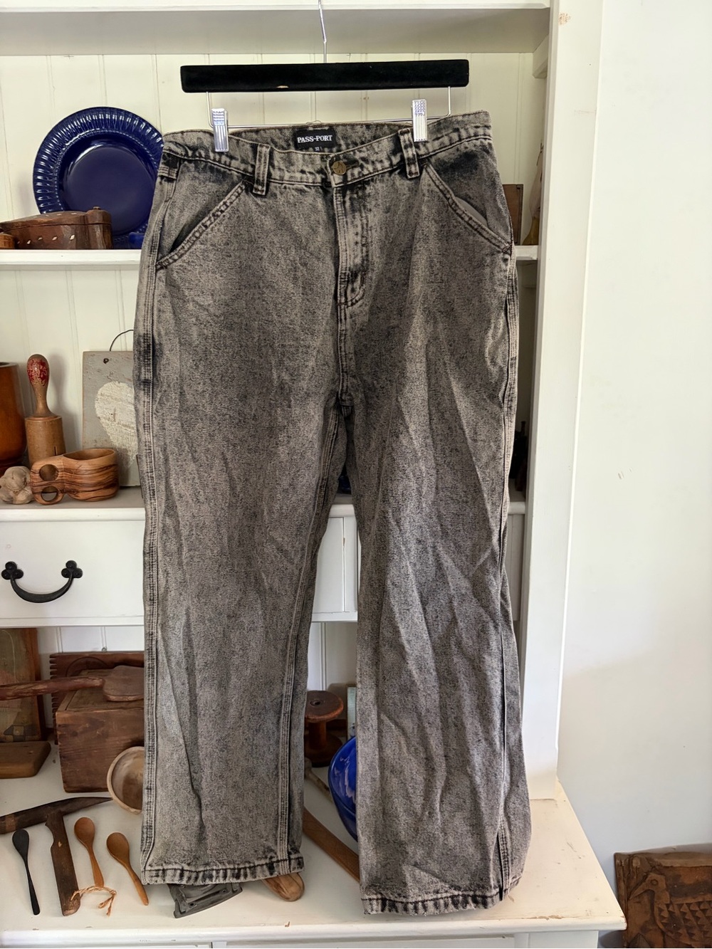 Passport Men’s Acid Wash Gray Chino-Style Pants